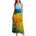 thumbnail image 3 of Flowers Oil Painting Dress Floral Print Elegant Maxi Dress Fashion Casual Long Dresses Summer Sleeveless Graphic Vestido 4XL 5XL, 3 of 7