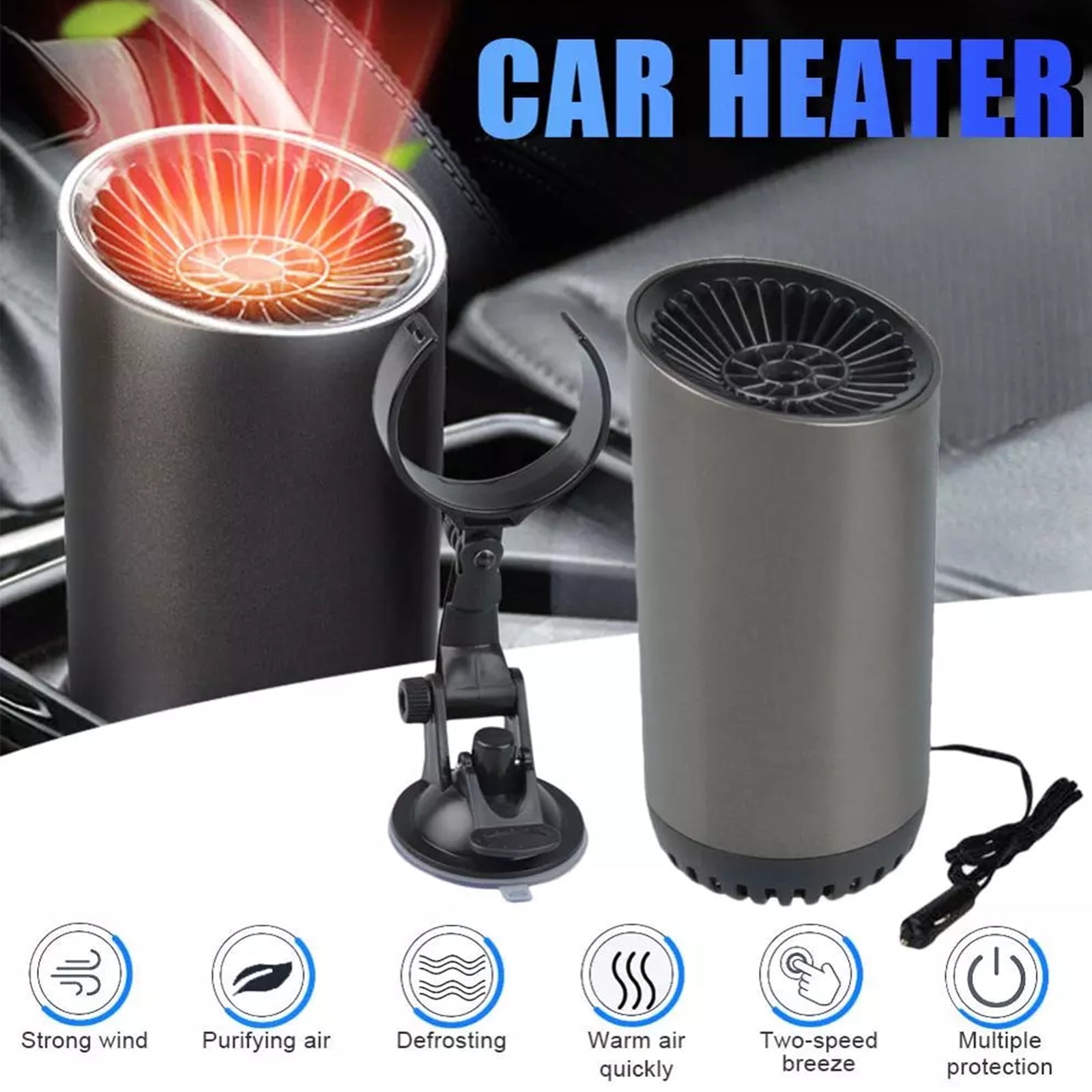 2 in 1 12V 120W Car Fan Heater Defroster Portable Demister Deicer Windshield