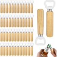 thumbnail image 1 of Juego de 50 abridores de botellas de acero inoxidable de madera, abridores de cerveza de mano de madera resistentes para barman, bodas, fiestas, hogar, cocina, karaoke, bar y restaurante., 1 of 4
