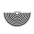 thumbnail image 3 of Christmas Black and White Tree Skirt, 240 Inch Annual Rings Tree Mat with Pom Poms for Xmas Tree Halloween Indoor Home Holiday Party Christmas Decorations, 3 of 5