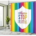 thumbnail image 5 of Ambesonne Inspirational Shower Curtain, Rainbow Words, 69"Wx84"L, Multicolor, 5 of 5