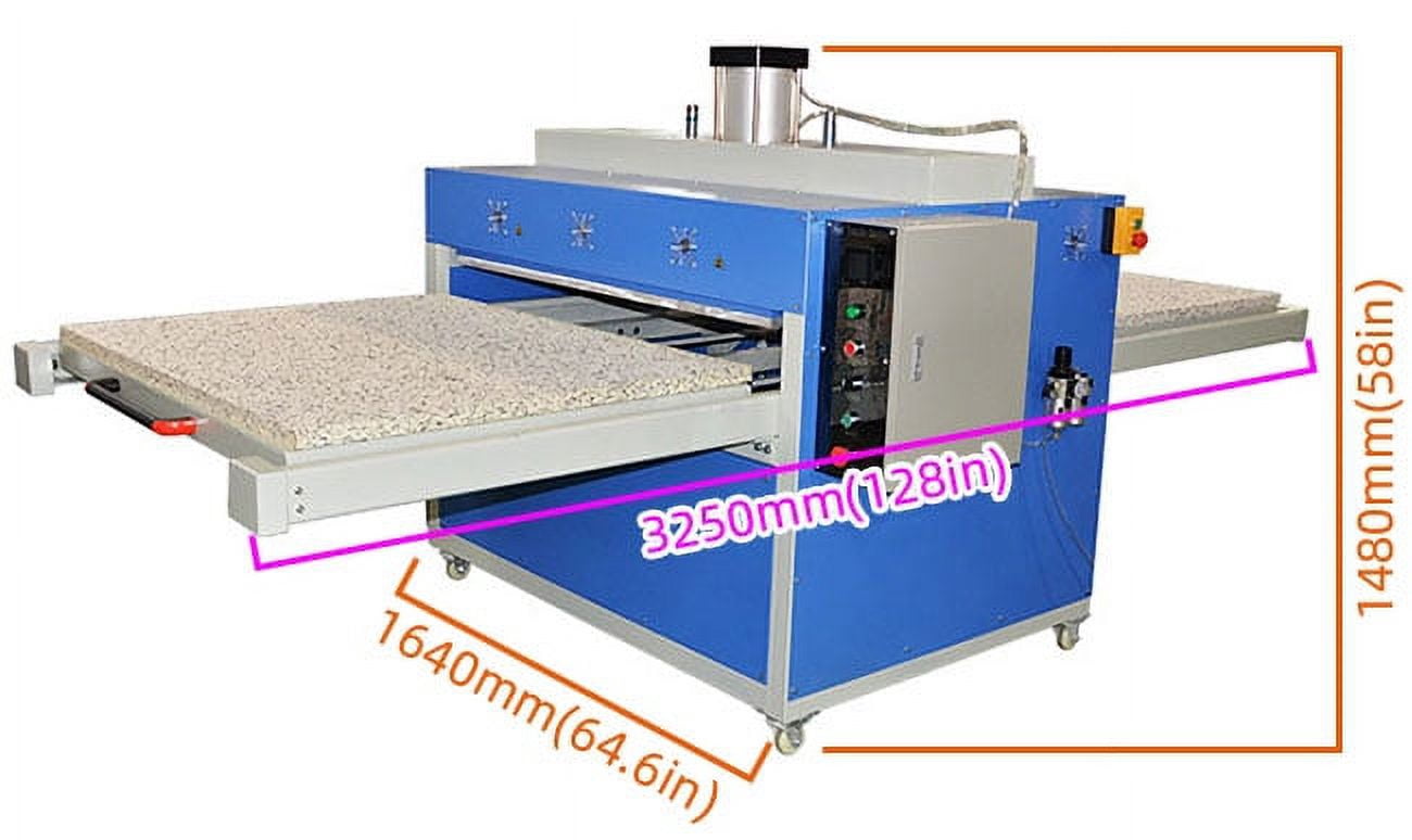CALCA 39" x 47" Pneumatic Large Format Heat Press Machine 220V 1P 56A Double Working Table Pull-out Style with Free Gift (20oz Tumbler Mug Heat Press Machine)