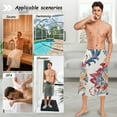 thumbnail image 7 of Boho Floral Vintage Bath Towel Wrap for Man Adjustable Shower Wrap Button Closure Body Towel for Sauna Gym, 7 of 7