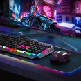 thumbnail image 5 of Ratón inalámbrico para juegos de 2,4 G, recargable, XG502, 600 mAh de vida útil ultralarga, 7 luces RGB, 2400 DPI, ahorro de energía inteligente, clic silencioso (negro), 5 of 5