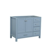 ARIEL CAMBRIDGE 42 IN. LEFT OFFSET SINGLE SINK BASE CABINET IN GREY