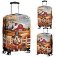 thumbnail image 2 of Thanksgiving Bulldog Pilgrim Grateful, Thankful, Blessed Fall Welcome Travel Luggage Cover Dog Lover Gifts Idea Suitcase Dust Protective Decor - 00021, 2 of 5