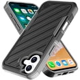 thumbnail image 6 of For Iphone 16 Plus 6.7 Inch Noble Lined Shockproof Dual Layer Hybrid - Blackgrey, 6 of 6