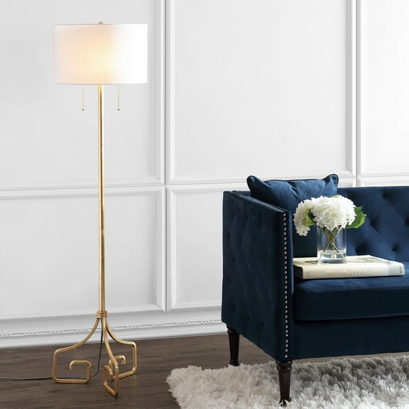 JONATHAN Y Newman 61.5" Transitional Glam Metal LED Floor Lamp, Gold Painting, JYL3076A