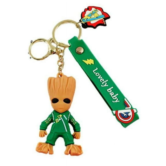 Baby Groot Themed Silicone 3D Charm Keychain Keyring