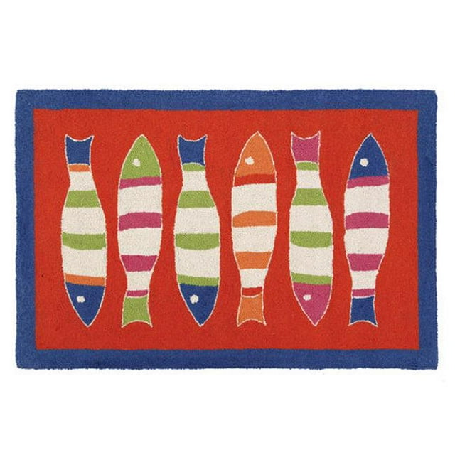 Peking Handicraft 30KN03C40 27 x 40 in. Picket Fish Hook Rug, Orange