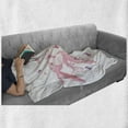 thumbnail image 6 of Butterfly Soft Flannel Fleece Blanket, Valentine Bunnies Kissing in Air with Love Hearts and Butterflies Natural Life, Cozy Plush for Indoor and Outdoor Use, 50" x 60", Pink Purple, by Ambesonne, 6 of 6