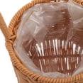 thumbnail image 4 of WEUVEB Woven Flower Basket Brown Plastic 1Pcs Vintage Storage, 4 of 8