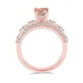 thumbnail image 3 of 1.50 Carat Princess Morganite  Diamond Engagement Ring for Women in 14k Rose Gold affordable morganite & diamond engagement ring, 3 of 3