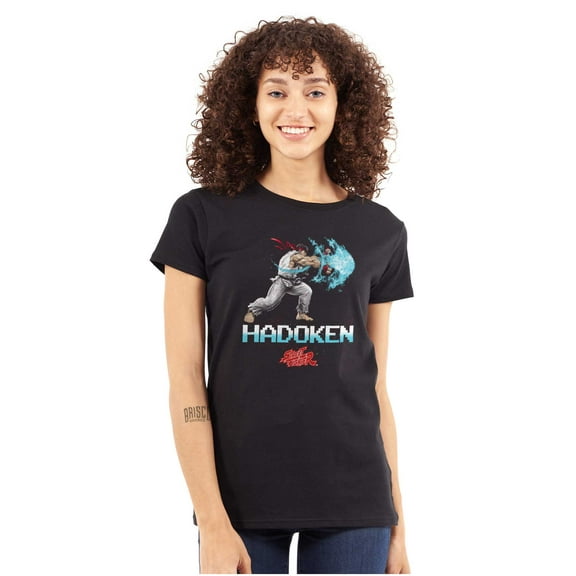 Street Fighter Hadoken Gamer Women's T Shirt Ladies Tee Brisco Brands S