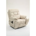 thumbnail image 6 of Electric Lift Recliner Chair with Massage and Heat, Oversized Power Sofa for Big and Tall, 180 Degree Flat Recline, Dual Cup Holders, Cream Velvet, 6 of 9