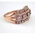 thumbnail image 3 of Divine Creation 925 Sterling Silver 2.30 Ct Round Cut Brown Diamond Wedding Engagement Halo Ring 14K Rose Gold Plated For Women's -9, 3 of 3