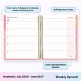 thumbnail image 4 of Blue Sky Teachwell 2026-2027 Weekly and Monthly Academic Year Teacher Lesson Planner Calendar, July 2026 - June 2027, 8.5" x 11",Colorful Interior, Storage Pocket, Stickers, Meilani, 4 of 8
