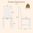 thumbnail image 4 of Giantex Wood Dining Chair Set of 2, 100% Solid Rubber Wood Kitchen Chairs, White, 4 of 9