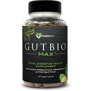 KaraMD GutBio Max | Doctor Formulated Total Gut Health Supplement | Prebiotics, Probiotics & Postbiotics for Men & Women | Help Heal Leaky Gut, Improve Energy & Healthy Digestion, 120 Capsules
