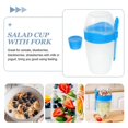 thumbnail image 2 of 1 Set of Salad Dressing Container Portable Salad Meal Cup with Spoon Double Layer Salad Cup, 2 of 3