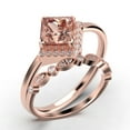 thumbnail image 3 of Boho & hippie 2.00 Carat Princess Cut Morganite And Diamond Moissanite Dainty Engagement Ring, Classic Wedding Ring, One Matching Band in 10k Solid Rose Gold, Gift For Her, Promise Ring, Bridal, 3 of 3