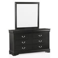 thumbnail image 3 of Furniture of America Toni Wood 6-Drawer Dresser with Mirror in Black, 3 of 12