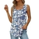 thumbnail image 1 of Gibobby Camiseta sin mangas con cuello cuadrado para mujer, informal, sin mangas, con dobladillo curvo plisado(Azul,G), 1 of 5