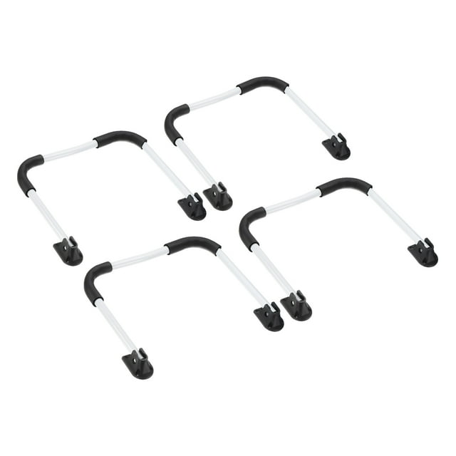 Unique Bargains Folding Table Legs 10.2' Height Anti Slip Coffee Table Leg Replacement, White Black 4 Pack