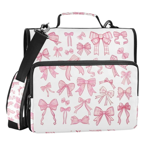 ALAZA Zipper Binder Bag Bow3 3 Ring File Folder Binder Organizer Bag