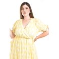 thumbnail image 4 of Vestido cruzado con textura Roman Fashion /Tallas Extras, 9234 (Amarillo) amarillo 42, 4 of 6