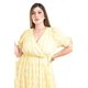 thumbnail image 4 of Vestido cruzado con textura Roman Fashion /Tallas Extras, 9234 (Amarillo) amarillo 38, 4 of 6