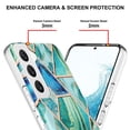 thumbnail image 4 of Designed for Samsung Galaxy S23 6.1 inch Marble Case, Ultra Thin Girls Women Polished Plating Flexible Soft TPU IMD Protective Case Cover for Samsung Galaxy S23 - Green, 4 of 5
