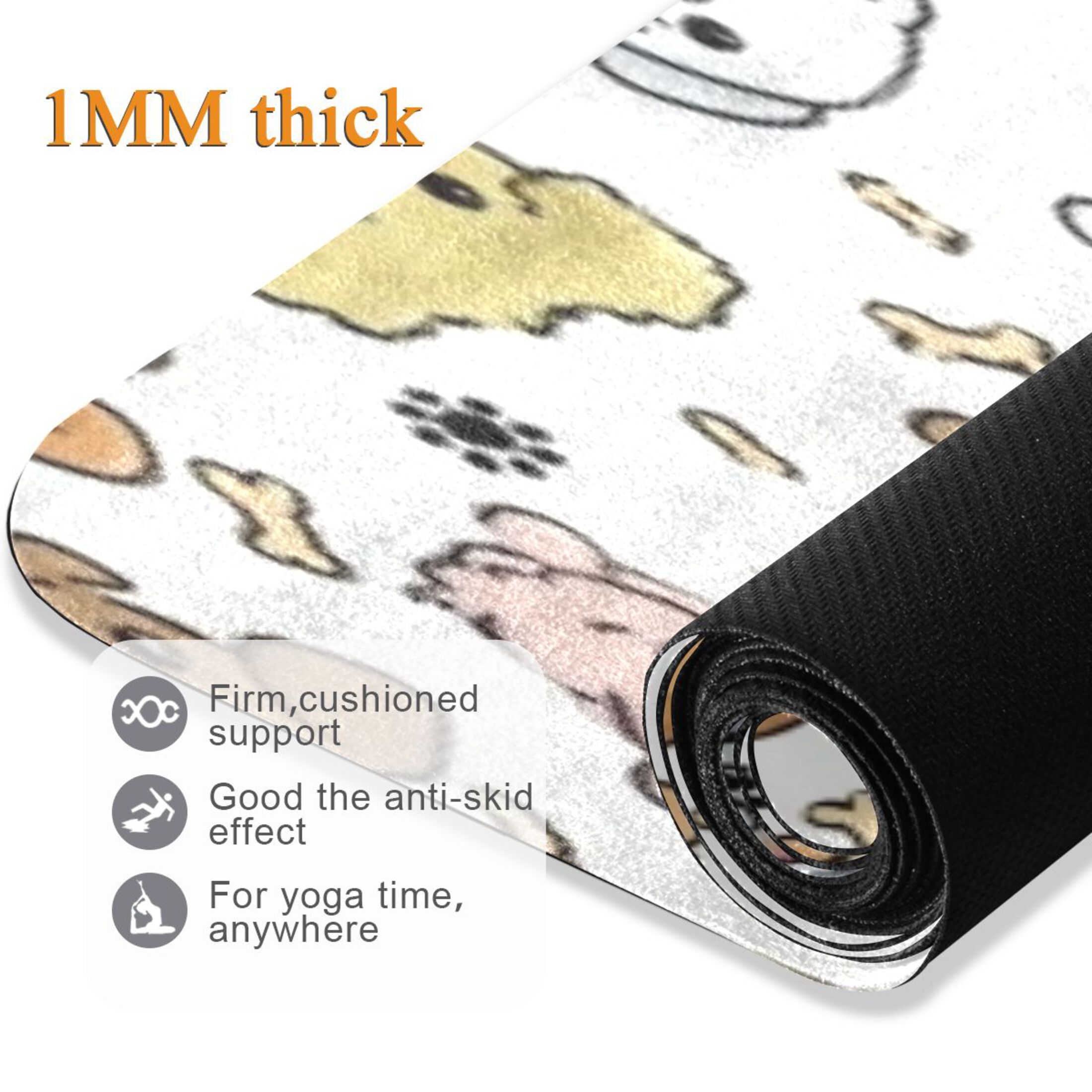 BZSMCE Yoga Mat Women Fitness Mat Puppy Pattern Pattern