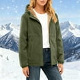 thumbnail image 2 of Womens Sherpa Lined Hoodie Thermal Full Zip Fleece Hoodie Winter Warm Jackets Trendy Hooded Long Sleeve Outfits (L, Army Green), 2 of 6
