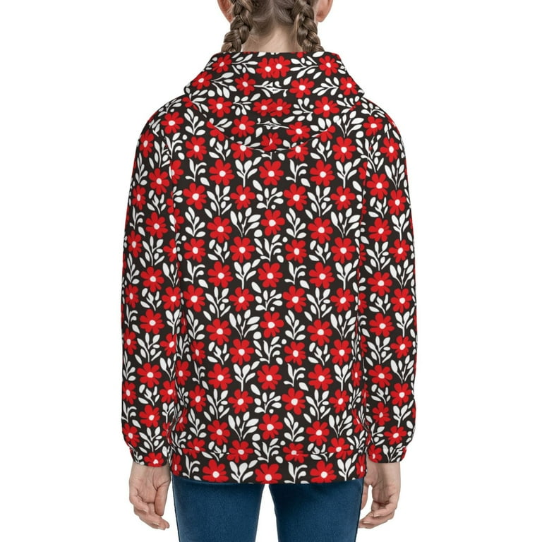 Red floral sweatshirt on sale