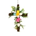 thumbnail image 2 of Wreath Decoration​ Dark Twig Cross Shape Wreath Colorful Egg and Bloom Accent Belief Decor Easter Decorations for Door Wall Festive, 2 of 6