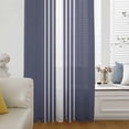 thumbnail image 6 of Vintage Striped Sheer Curtains 72 Inches Long, Midnight Blue Modern Simple Lines Light Filering Curtains, Breathable Simi Curtain Privacy Drapes for Living Room Bedroom Lightweight Window Treatment, 6 of 9