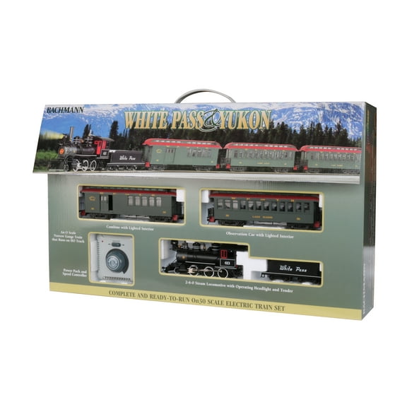 Bachmann Trains On30 Scale White Pass & Yukon Passenger Set Ready to Run Electric Train Set