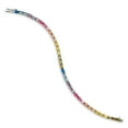 thumbnail image 4 of Primal Silver Sterling Silver Rhodium-plated Oval Colorful Cubic Zirconia Tennis Bracelet, 4 of 4