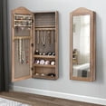 thumbnail image 4 of Gymax Mirrored Jewelry Cabinet Armoire Storage Organizer Wall Hanging, 4 of 10