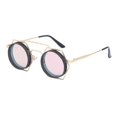 thumbnail image 1 of Steampunk Trendy Metal Shades Vintage Round Gothic Anteojos para Unisex Hombres Mujeres Adultos , Rosado Baoblaze gafas de sol steampunk, 1 of 7