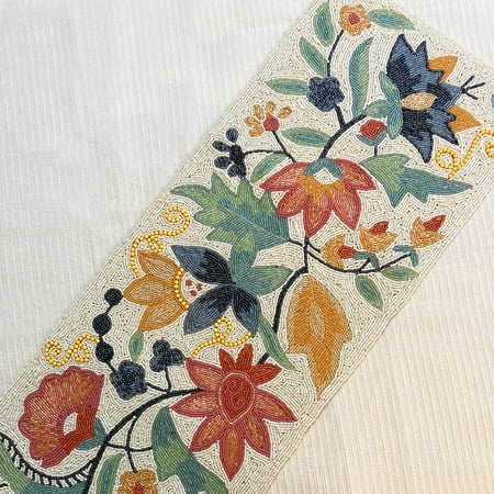 

Enliven Handmade table runner beaded table runner floral bead runner 13x36inch multicolour