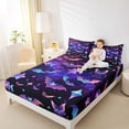 thumbnail image 4 of Homewish Boys Girls Kawaii Bats Cats Whale Twin Sheet Sets 3pcs,Galaxy Starry Sky Twin Fitted Sheet Microfiber,Abstract Gradient Stars Print Breathable Flat Sheet,Lightweight Room Decor, 4 of 7