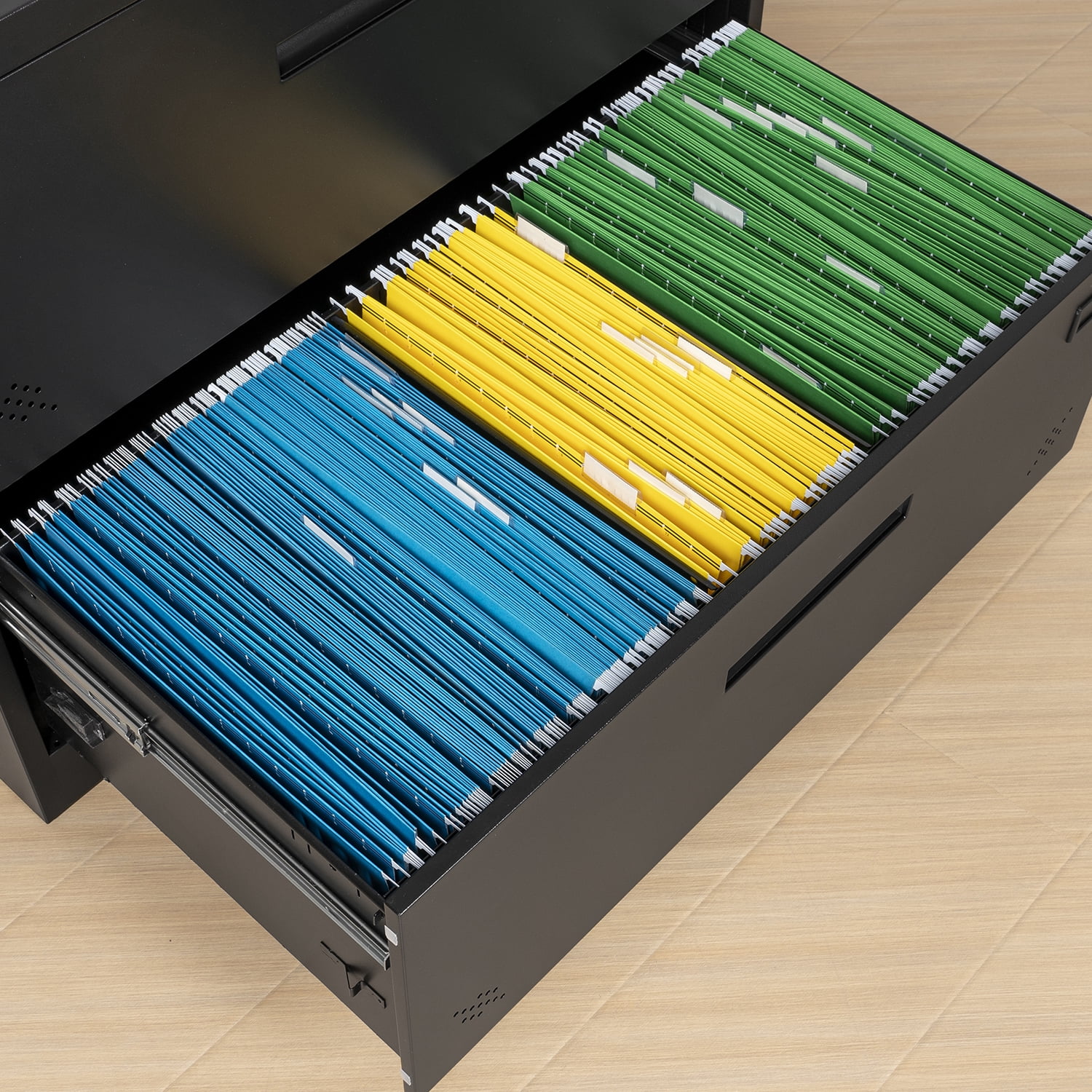 Kepooman Modern File Cabinet, Wide File Storage Cabinet for Home Office, Steel Lateral File Cabinet with 3 Drawer, Black Kepooman Modern File Cabinet, Wide File Storage Cabinet for Home Office, Steel Lateral File Cabinet with 3 Drawer, Black