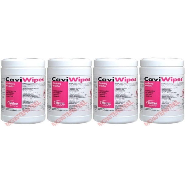 Toallitas limpiadoras Germacidal Metrex CaviWipes 160 unidades (paquete de 4)