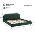 thumbnail image 6 of Christopher Knight Home Simple Modern King Size Bed Frame with Curved Headboard, Green Upholstered Velvet, 6 of 9
