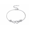 thumbnail image 2 of Pulsera Xtellar De Plata Con Doble Corazón Simple Mujer Plateado, 2 of 4
