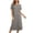 Grey, variant on Women’S Round Neck Short Sleeve Knit Midi Dress, Back Split Loose Fit Casual Nightgown, Soft Polyester Summer Home Wear Sleepwear Loungewear, 1 Piece, Sizes S Through XXL
