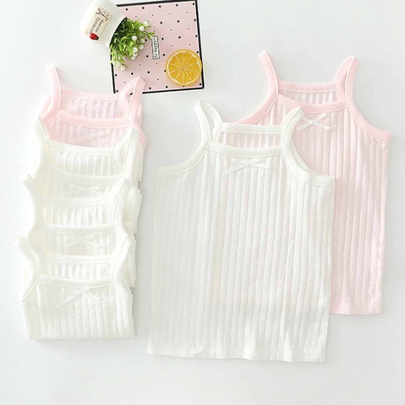 talentlend 2 Pack Girls Cotton Tank Top Sleeveless Undershirts Cami Scoop Neck Soft Breathable Camisole