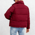 thumbnail image 4 of Stichou Womens Cropped Puffer Jacket Full Zip Quilted Jackets Warm Winter Coat Outerwear with Pockets Wine L, 4 of 4